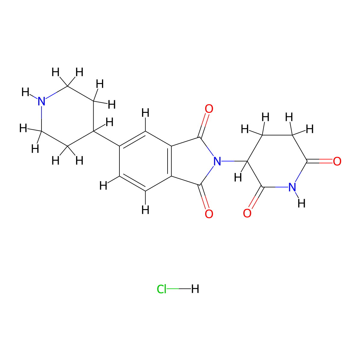 2-(2,6-Dioxopiperidin-3-yl)-5-(piperidin-4-yl)isoindoline-1,3-dione hydrochloride molecular structure, CAS 2229718-44-7