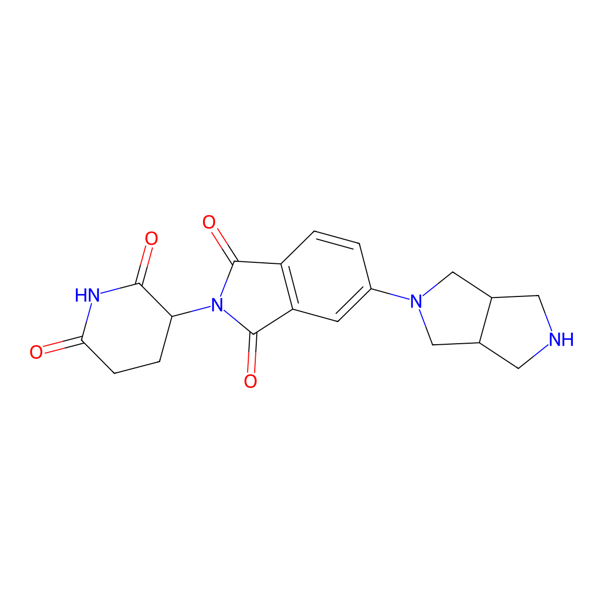 5-[(3aR,6aS)-octahydropyrrolo[3,4-c]pyrrol-2-yl]-2-(2,6-dioxopiperidin-3-yl)-2,3-dihydro-1H-isoindole-1,3-dione molecular structure, CAS 2229723-89-9