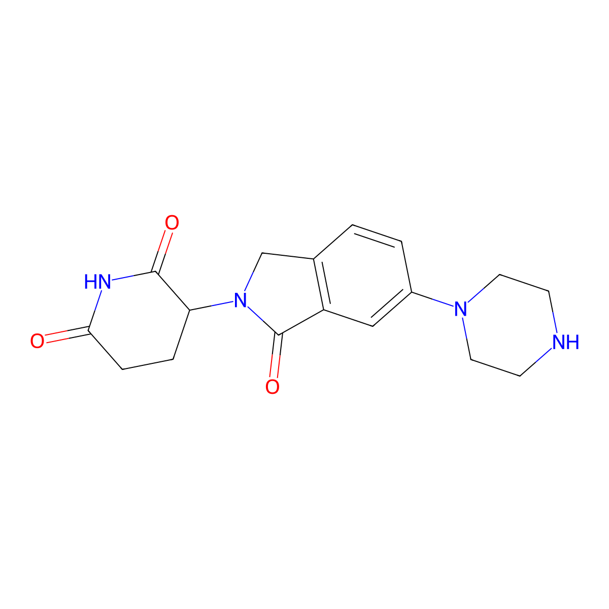3-(1-Oxo-6-piperazin-1-YL-isoindolin-2-YL)piperidine-2,6-dione molecular structure, CAS 2229723-92-4