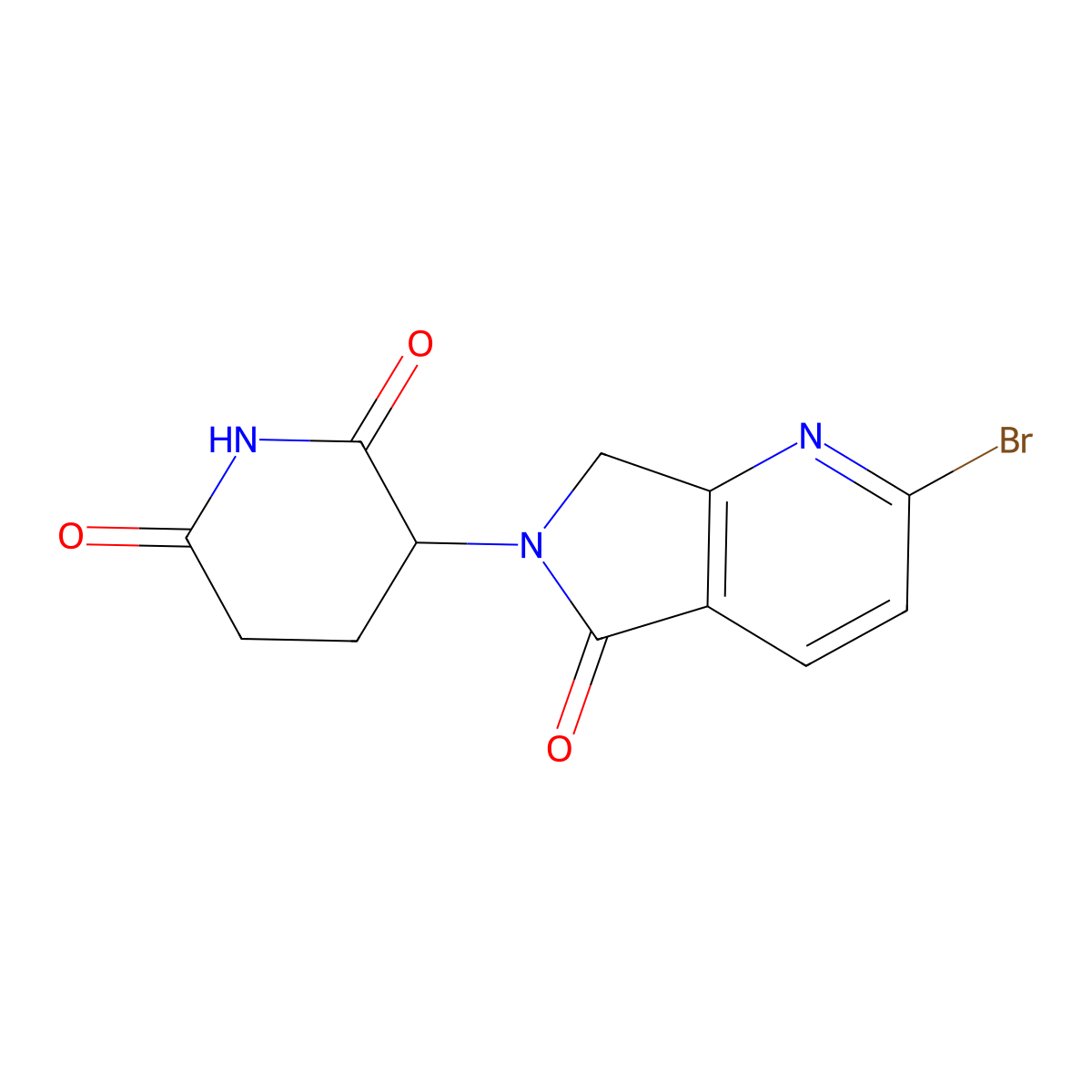 3-(2-Bromo-5-oxo-5H-pyrrolo[3,4-b]pyridin-6(7H)-yl)piperidine-2,6-dione molecular structure, CAS 2229724-66-5