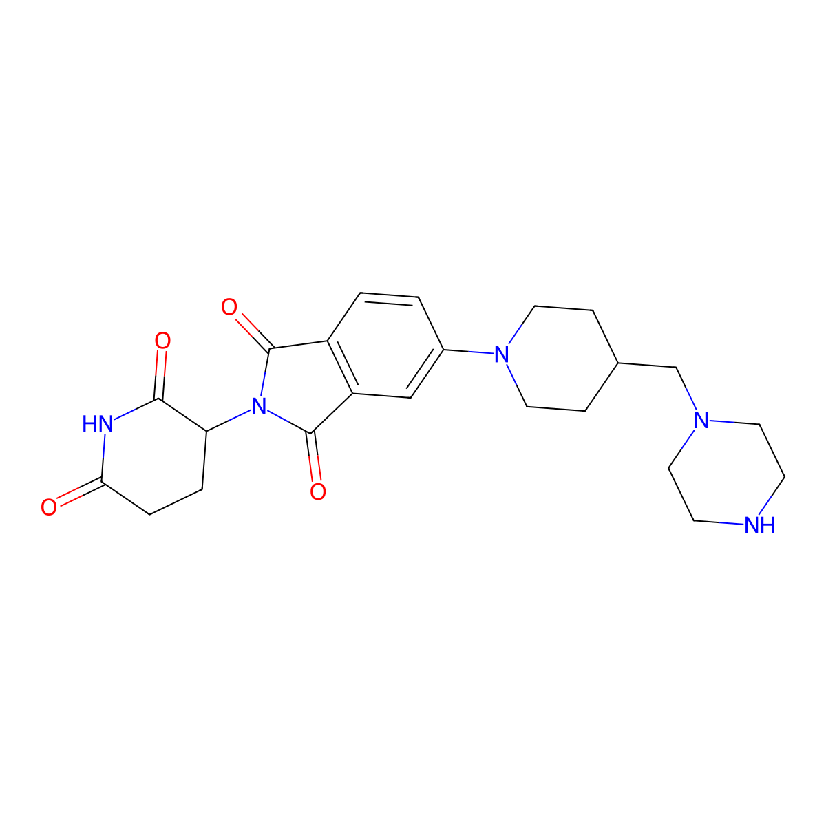2-(2,6-Dioxopiperidin-3-yl)-5-(4-(piperazin-1-ylmethyl)piperidin-1-yl)isoindoline-1,3-dione molecular structure, CAS 2229725-34-0