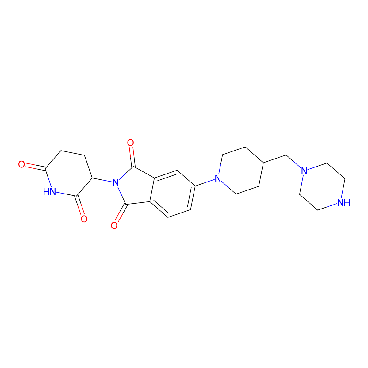 2-(2,6-Dioxopiperidin-3-yl)-5-(4-(piperazin-1-ylmethyl)piperidin-1-yl)isoindoline-1,3-dione molecular structure, CAS 2229725-34-0