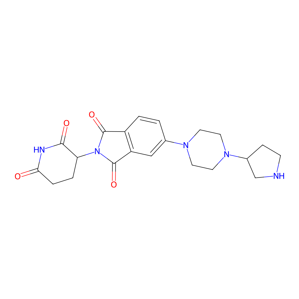 2-(2,6-dioxopiperidin-3-yl)-5-[4-(pyrrolidin-3-yl)piperazin-1-yl]-2,3-dihydro-1H-isoindole-1,3-dione molecular structure, CAS 2229725-53-3