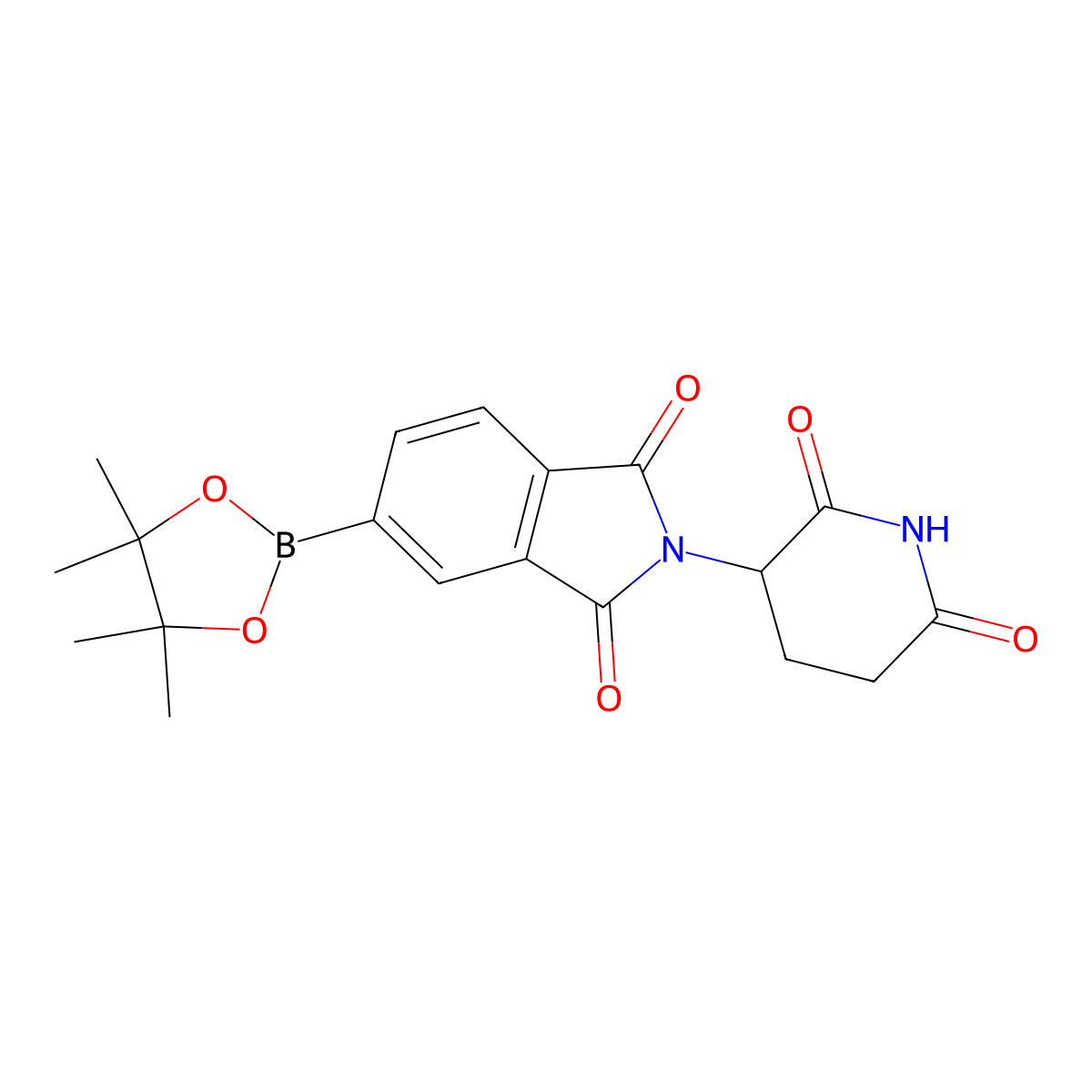 2-(2,6-dioxopiperidin-3-yl)-5-(4,4,5,5-tetramethyl-1,3,2-dioxaborolan-2-yl)-2,3-dihydro-1H-isoindole-1,3-dione molecular structure, CAS 2229725-98-6