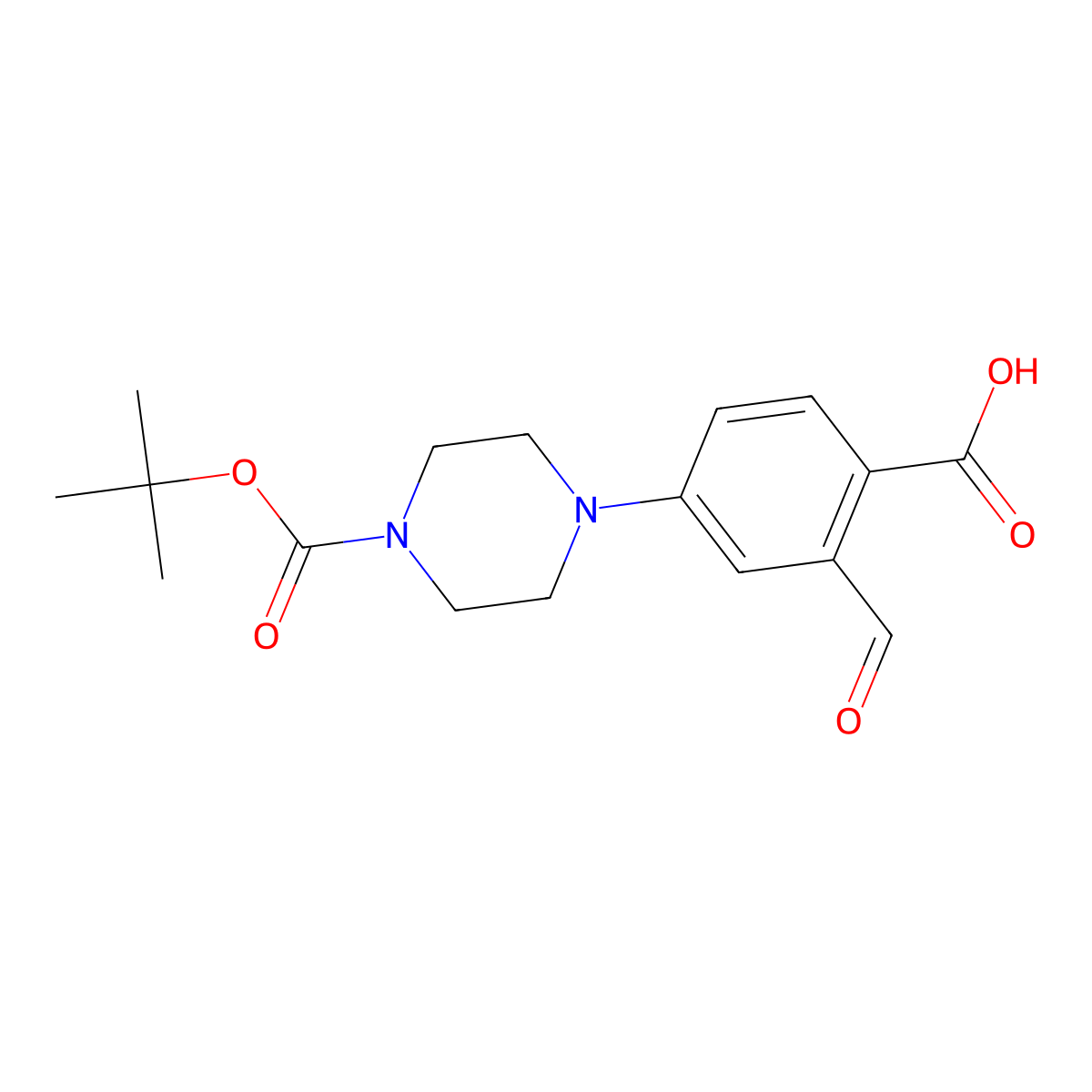 1-(1,1-Dimethylethyl) 4-(4-carboxy-3-formylphenyl)-1-piperazinecarboxylate molecular structure, CAS 2229726-07-0
