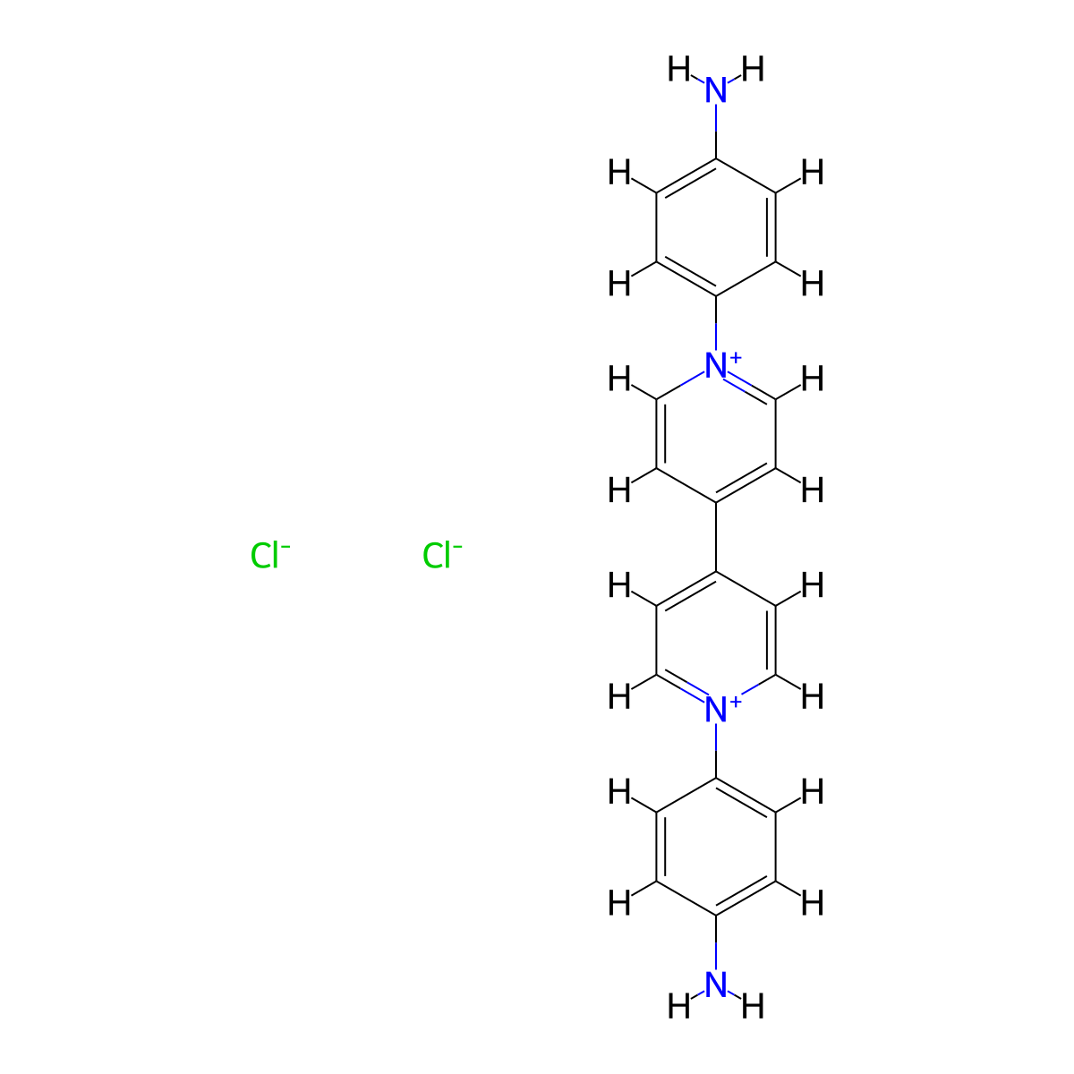 1,1'-Bis(4-aminophenyl)-[4,4'-bipyridine]-1,1'-diium chloride molecular structure, CAS 222973-24-2