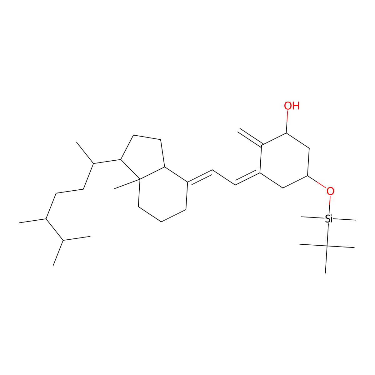 trans-(1S,3Z,5R)-3-[(2E)-2-[(1R,3aS,7aR)-1-[(2R,5S)-5,6-dimethylheptan-2-yl]-7a-methyl-2,3,3a,5,6,7-hexahydro-1H-inden-4-ylidene]ethylidene]-5-[tert-butyl(dimethyl)silyl]oxy-2-methylidenecyclohexan-1-ol molecular structure, CAS 2229745-35-9