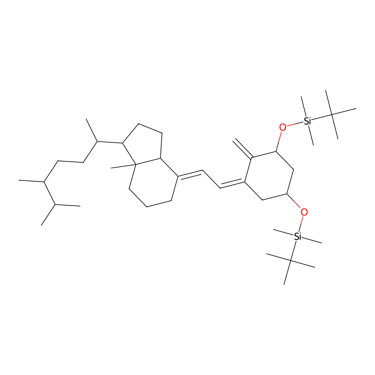 [(1S,5R)-3-[2-[(1R,3aS,7aR)-1-[(2R,5S)-5,6-dimethylheptan-2-yl]-7a-methyl-2,3,3a,5,6,7-hexahydro-1H-inden-4-ylidene]ethylidene]-5-[tert-butyl(dimethyl)silyl]oxy-2-methylidenecyclohexyl]oxy-tert-butyl-dimethylsilane molecular structure, CAS 2229745-37-1