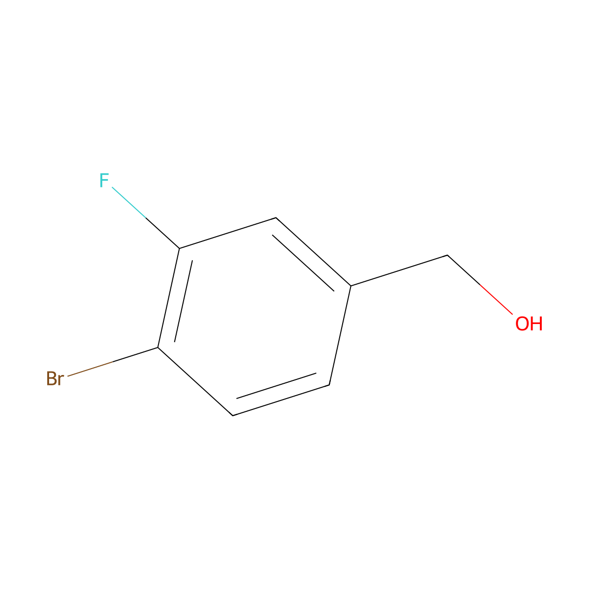 (4-Bromo-3-fluorophenyl)methanol molecular structure, CAS 222978-01-0