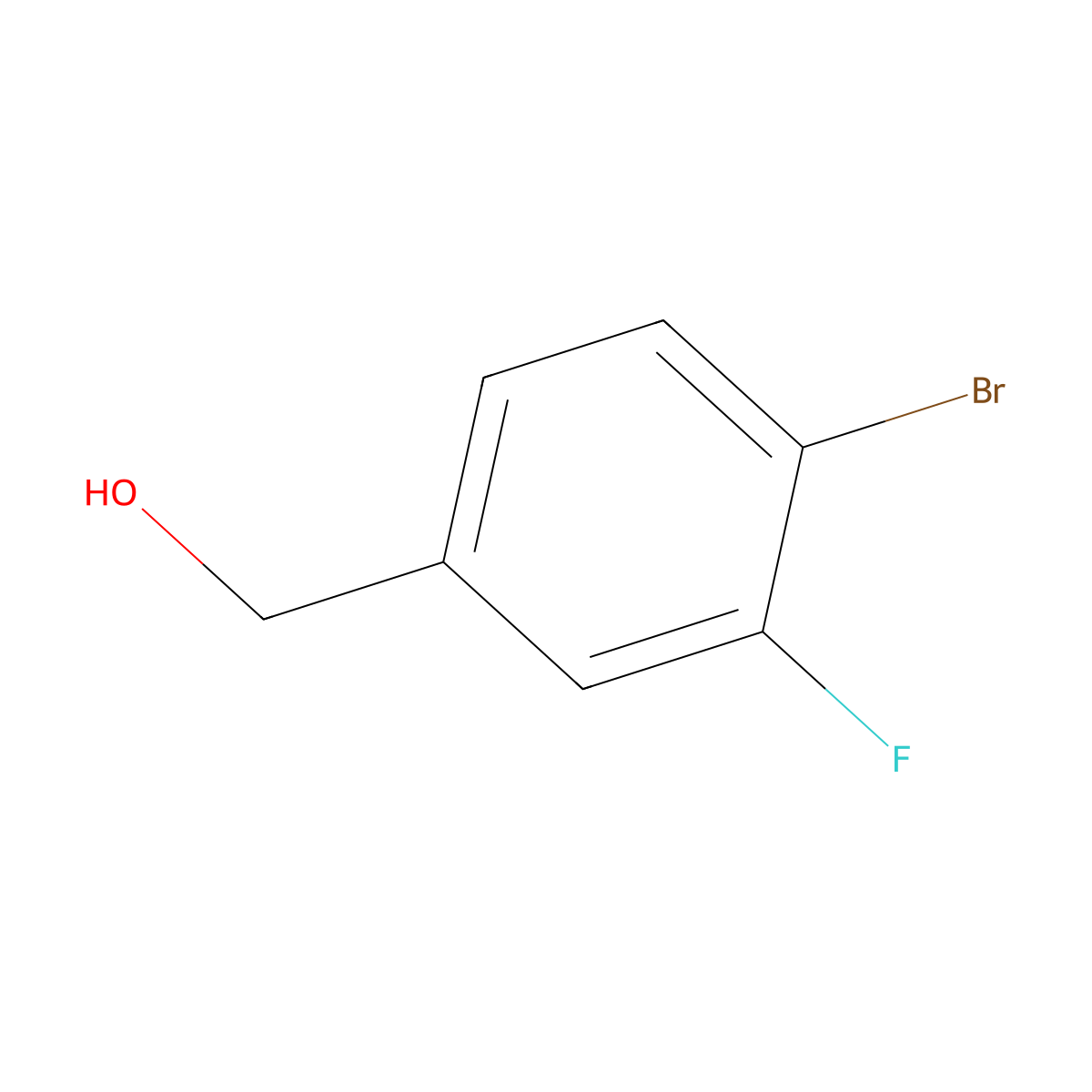 (4-Bromo-3-fluorophenyl)methanol molecular structure, CAS 222978-01-0