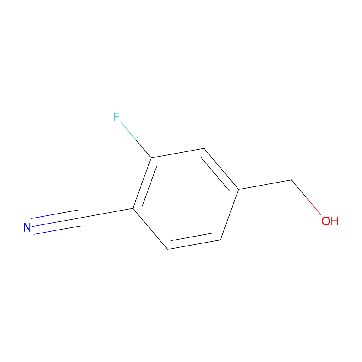 2-Fluoro-4-(hydroxymethyl)benzonitrile molecular structure, CAS 222978-02-1