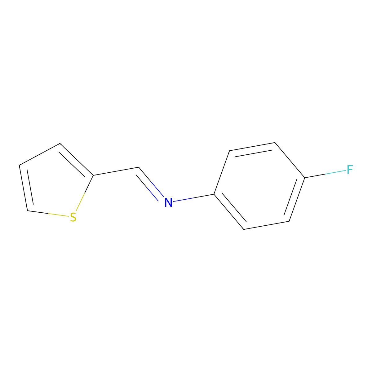 (E)-4-Fluoro-N-(thiophen-2-ylmethylidene)aniline molecular structure, CAS 2229824-48-8