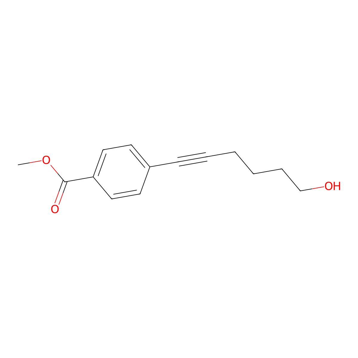 Methyl 4-(6-hydroxyhex-1-yn-1-yl)benzoate molecular structure, CAS 222983-64-4