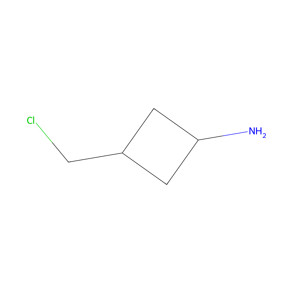 3-(Chloromethyl)cyclobutan-1-amine molecular structure, CAS 2229839-54-5