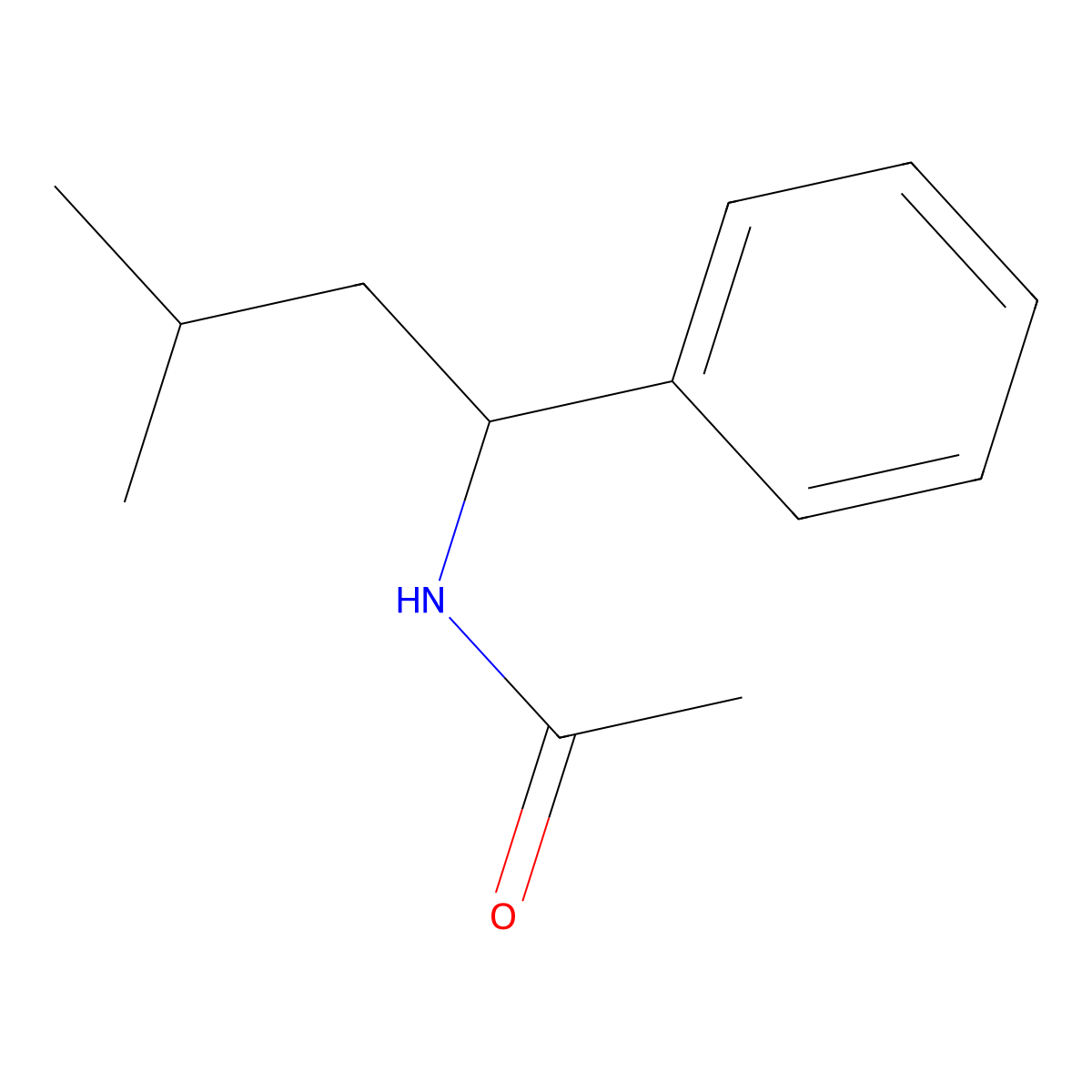 N-(3-methyl-1-phenylbutyl)acetamide molecular structure, CAS 222984-42-1
