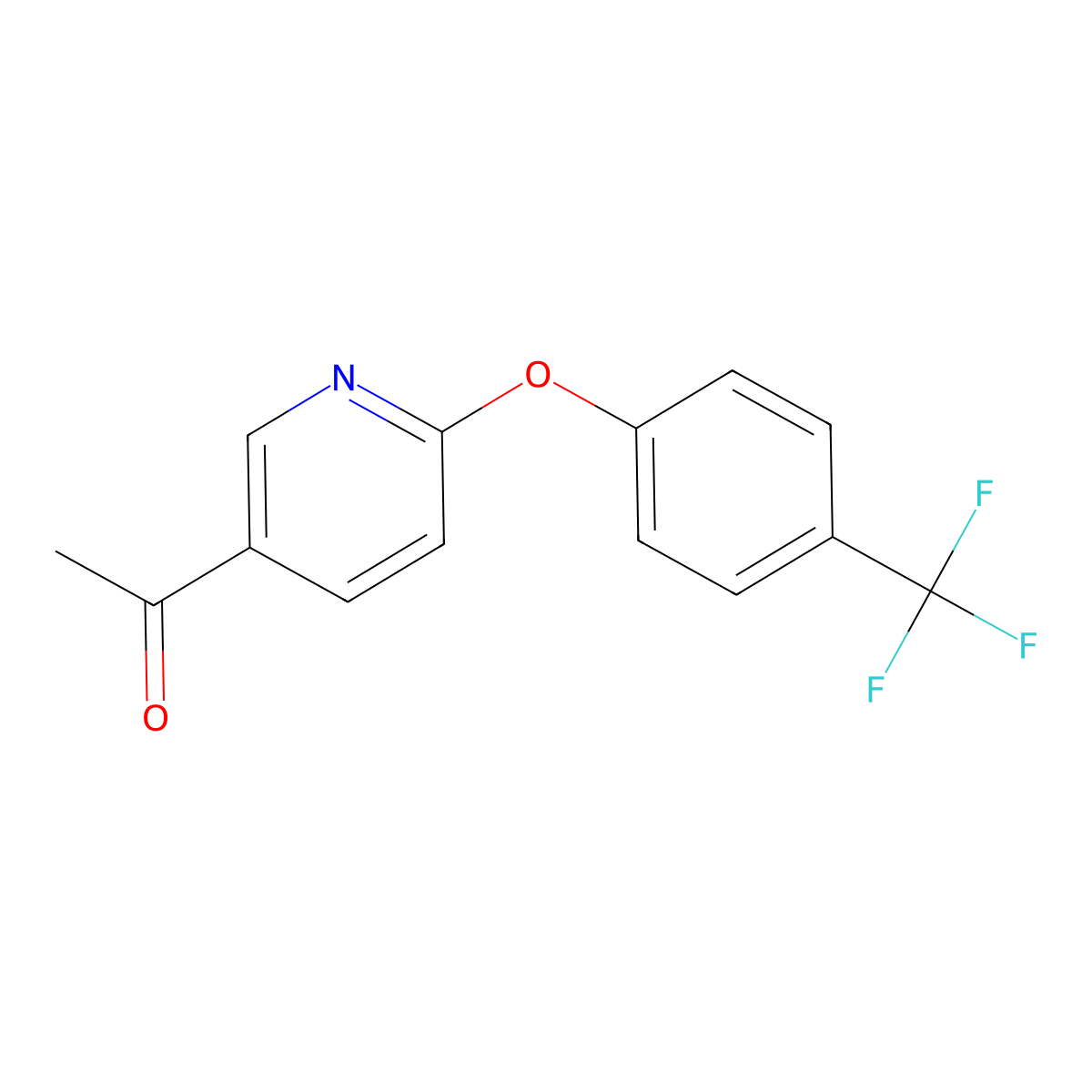 1-[6-[4-(Trifluoromethyl)phenoxy]-3-pyridinyl]ethanone molecular structure, CAS 2229853-57-8