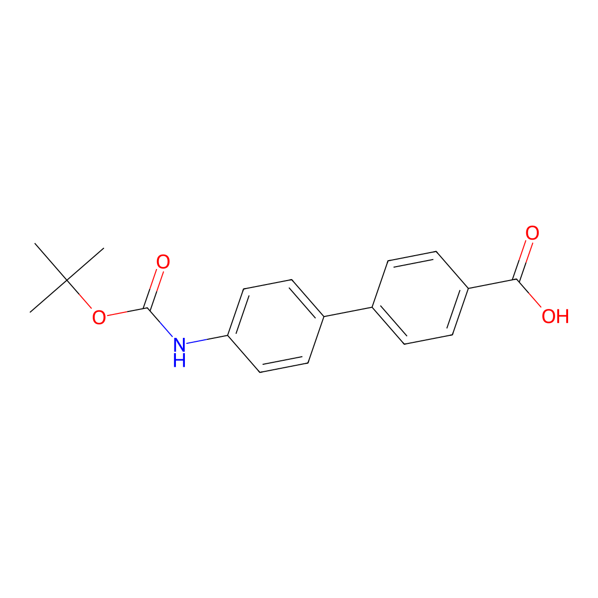 4'-(Boc-amino)-biphenyl-4-carboxylic acid molecular structure, CAS 222986-59-6