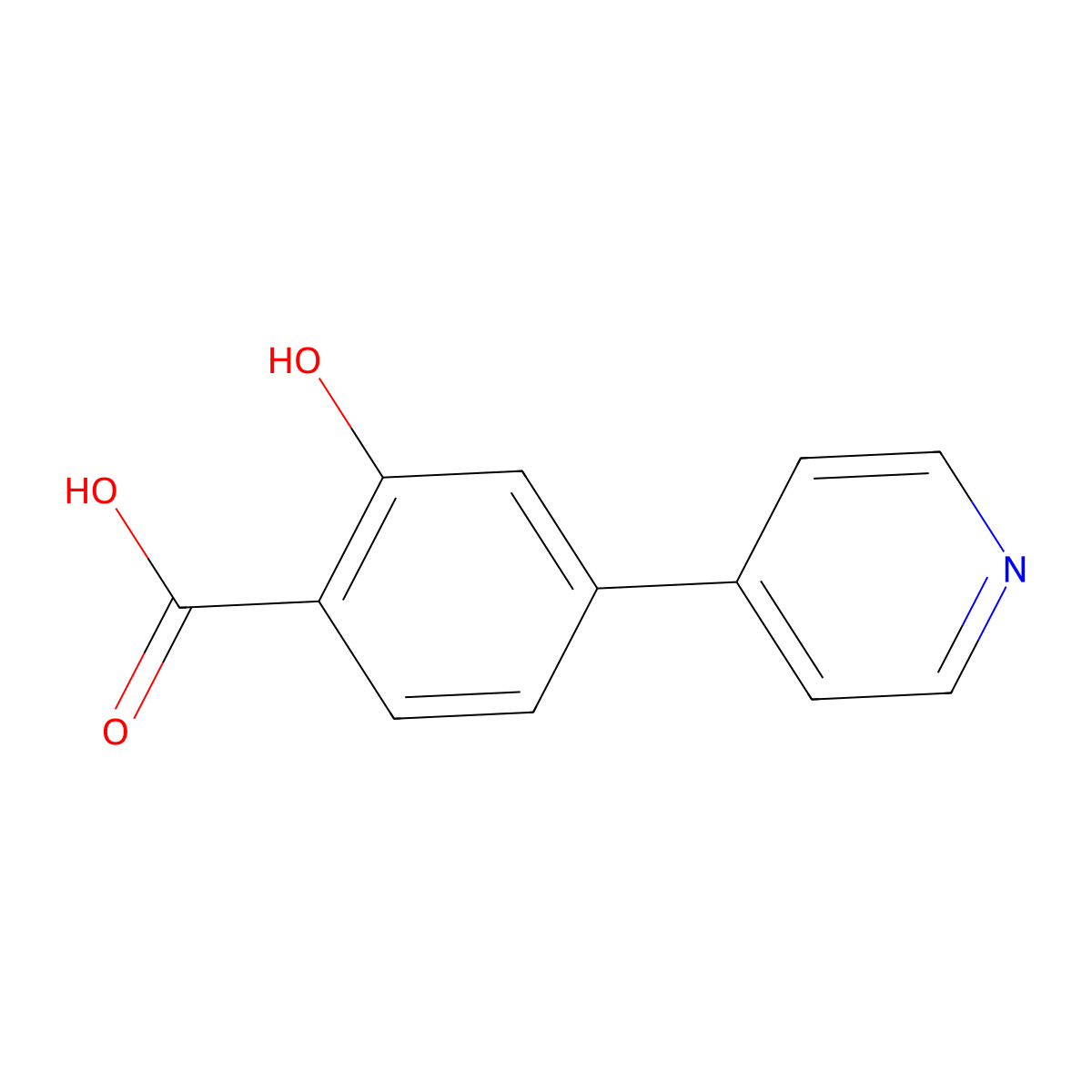 2-Hydroxy-4-(pyridin-4-yl)benzoic acid molecular structure, CAS 222986-83-6