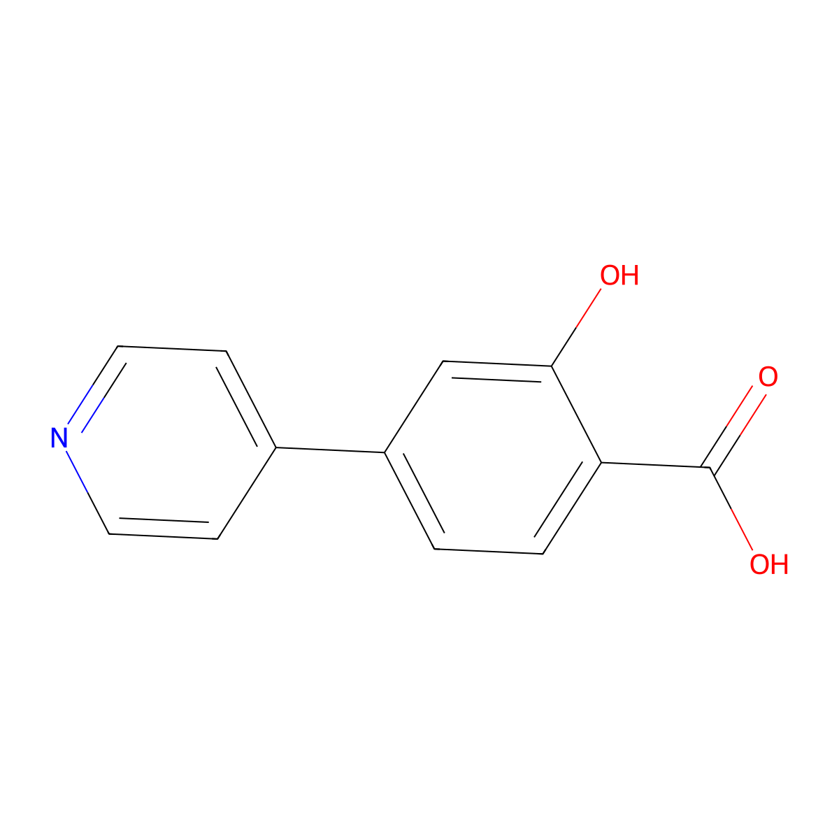 2-Hydroxy-4-(pyridin-4-yl)benzoic acid molecular structure, CAS 222986-83-6