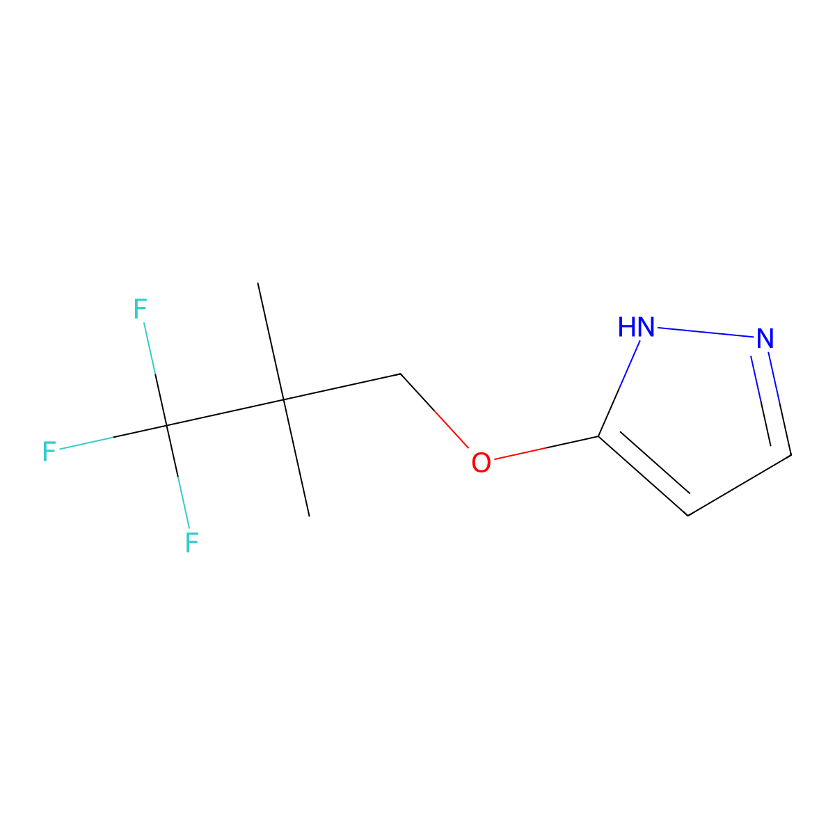 3-(3,3,3-Trifluoro-2,2-dimethylpropoxy)-1H-pyrazole molecular structure, CAS 2229861-15-6