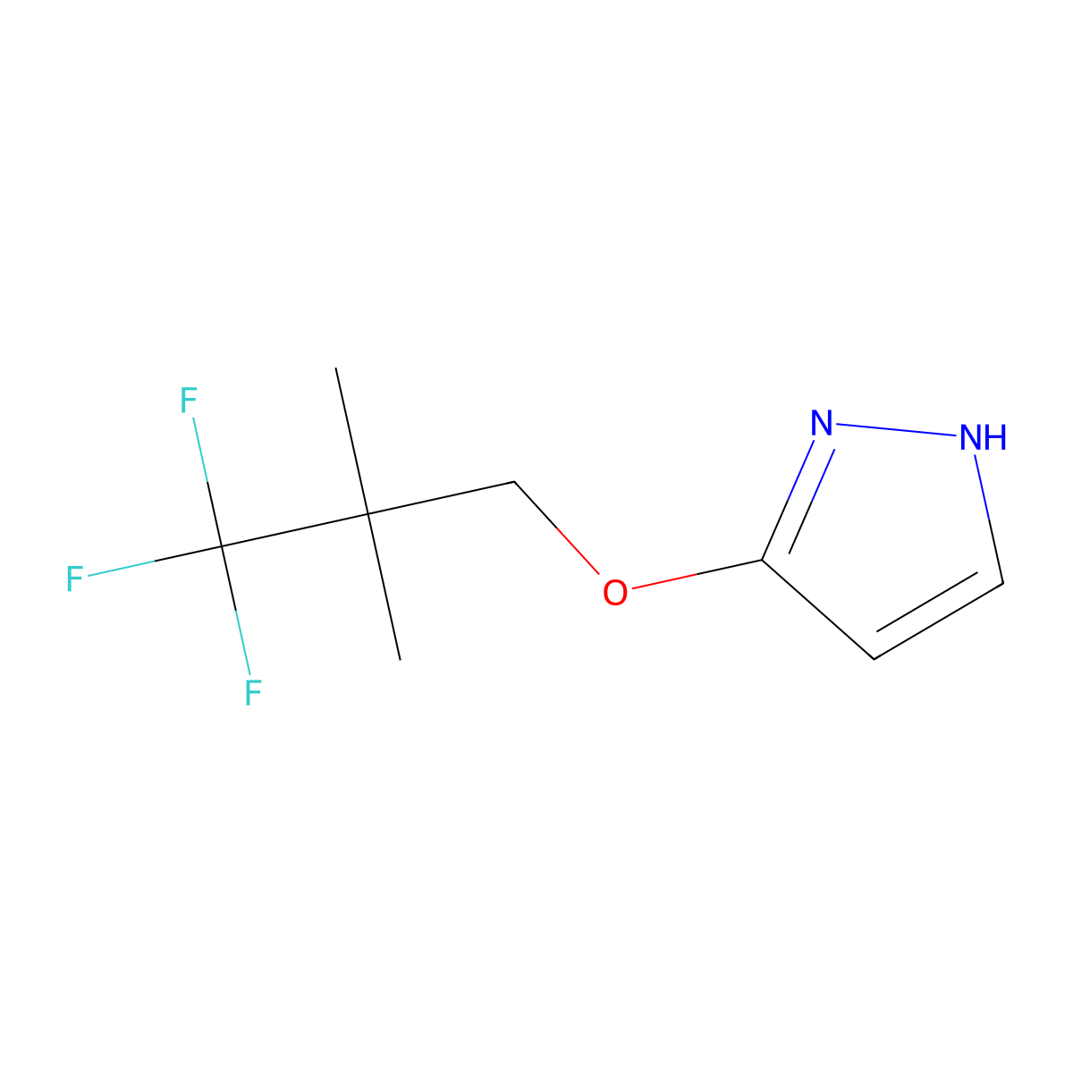 3-(3,3,3-Trifluoro-2,2-dimethylpropoxy)-1H-pyrazole molecular structure, CAS 2229861-15-6