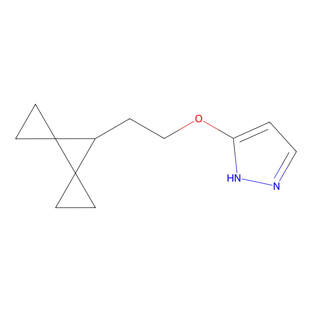 3-(2-Dispiro[2.0.2.1]hept-7-ylethoxy)-1H-pyraZole molecular structure, CAS 2229861-93-0