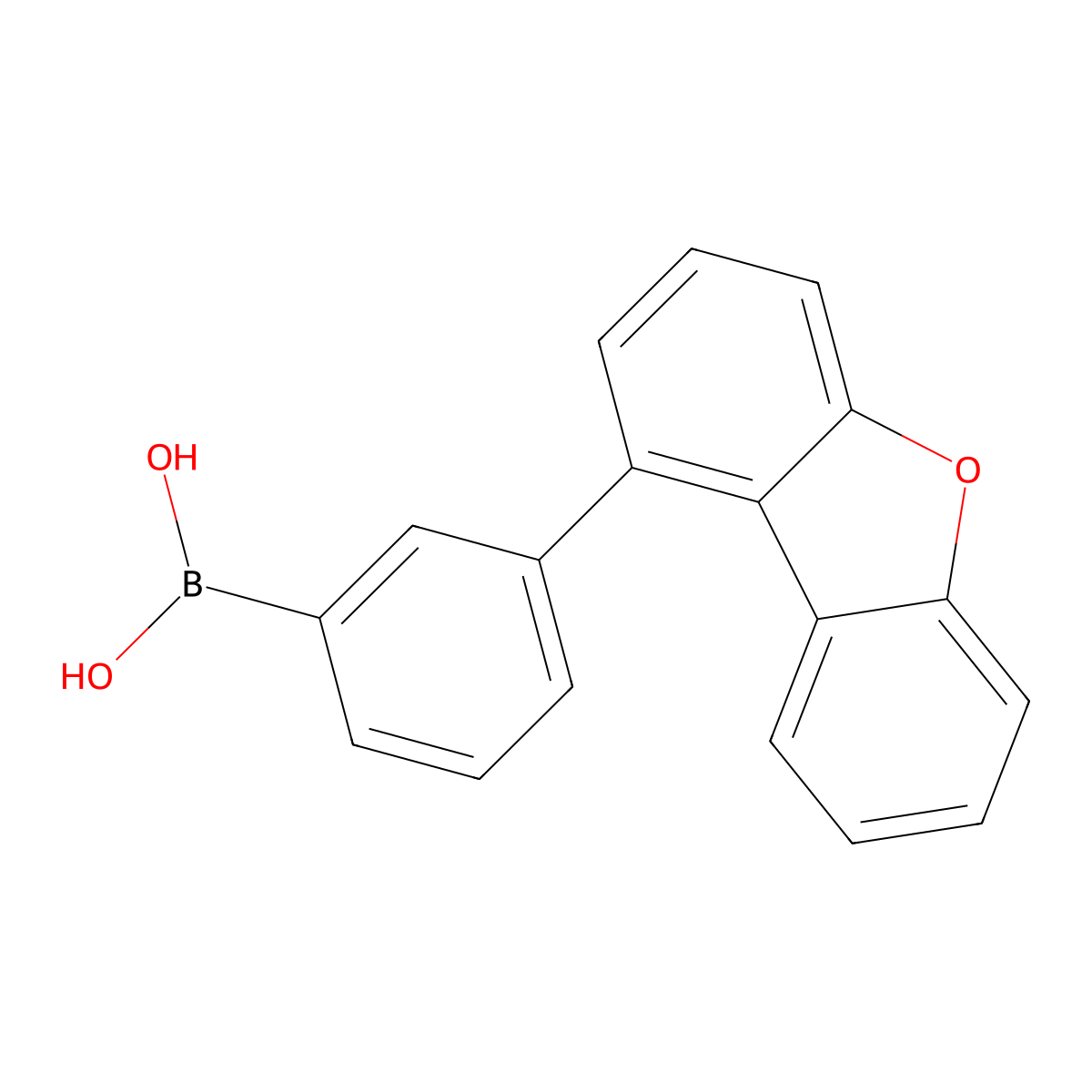 (3-(Dibenzo[b,d]furan-1-yl)phenyl)boronic acid molecular structure, CAS 2229864-76-8