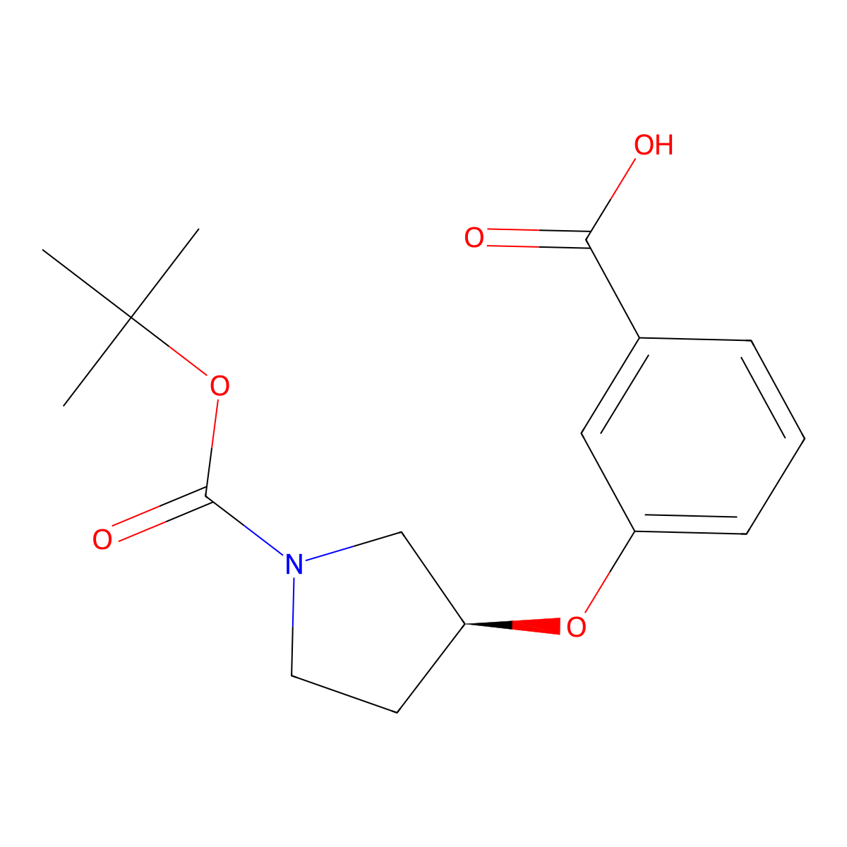 (S)-1-Boc-3-(3-carboxy-phenoxy)-pyrrolidine molecular structure, CAS 222987-13-5