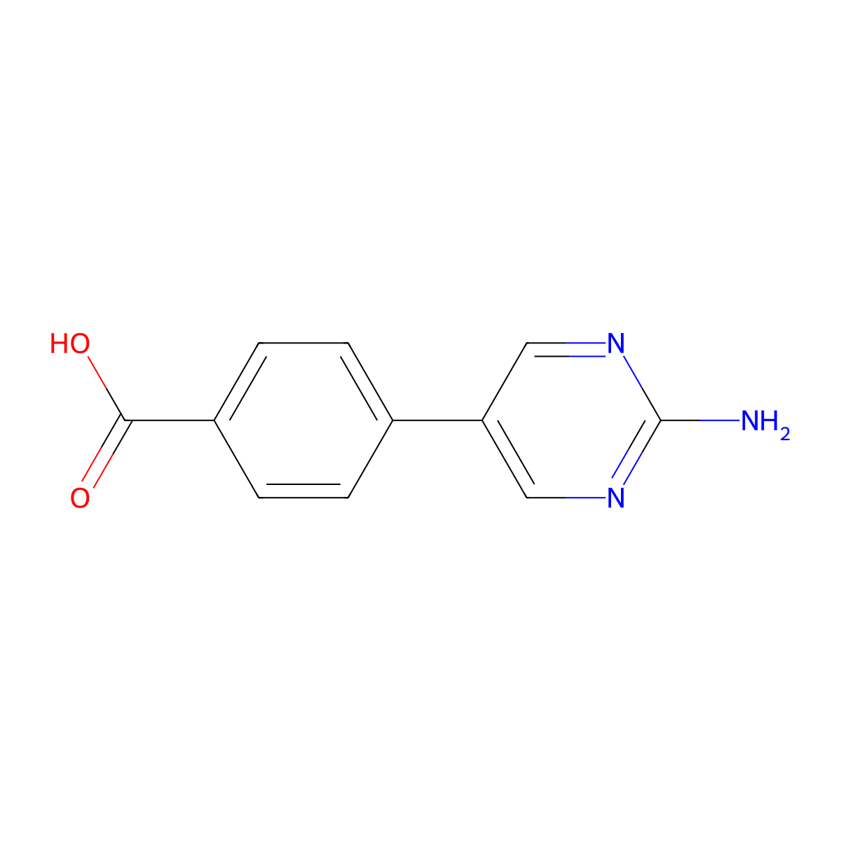 4-(2-aminopyrimidin-5-yl)benzoic Acid molecular structure, CAS 222987-21-5