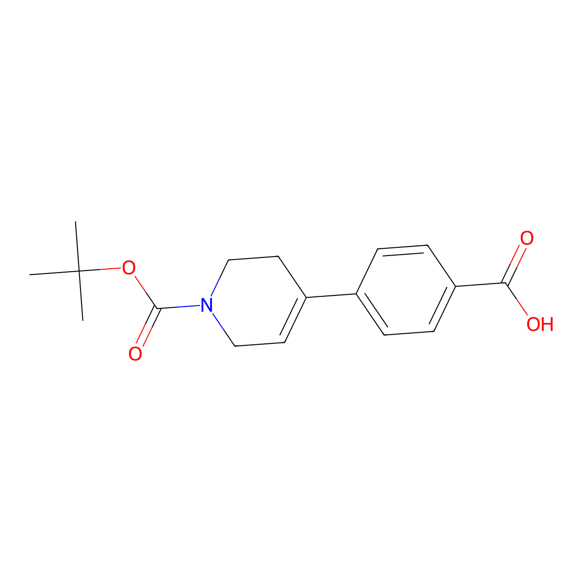 4-(1-tert-Butoxycarbonyl-1,2,3,6-tetrahydropyridin-4-yl)benzoic acid molecular structure, CAS 222987-62-4