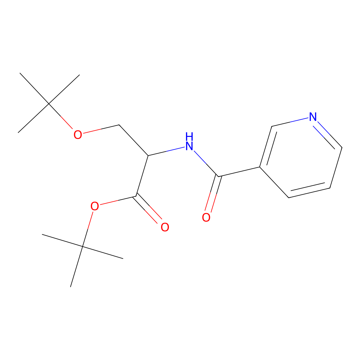 tert-butyl(2S)-3-[(2-methylpropan-2-yl)oxy]-2-(pyridine-3-carbonylamino)propanoate molecular structure, CAS 2229891-12-5