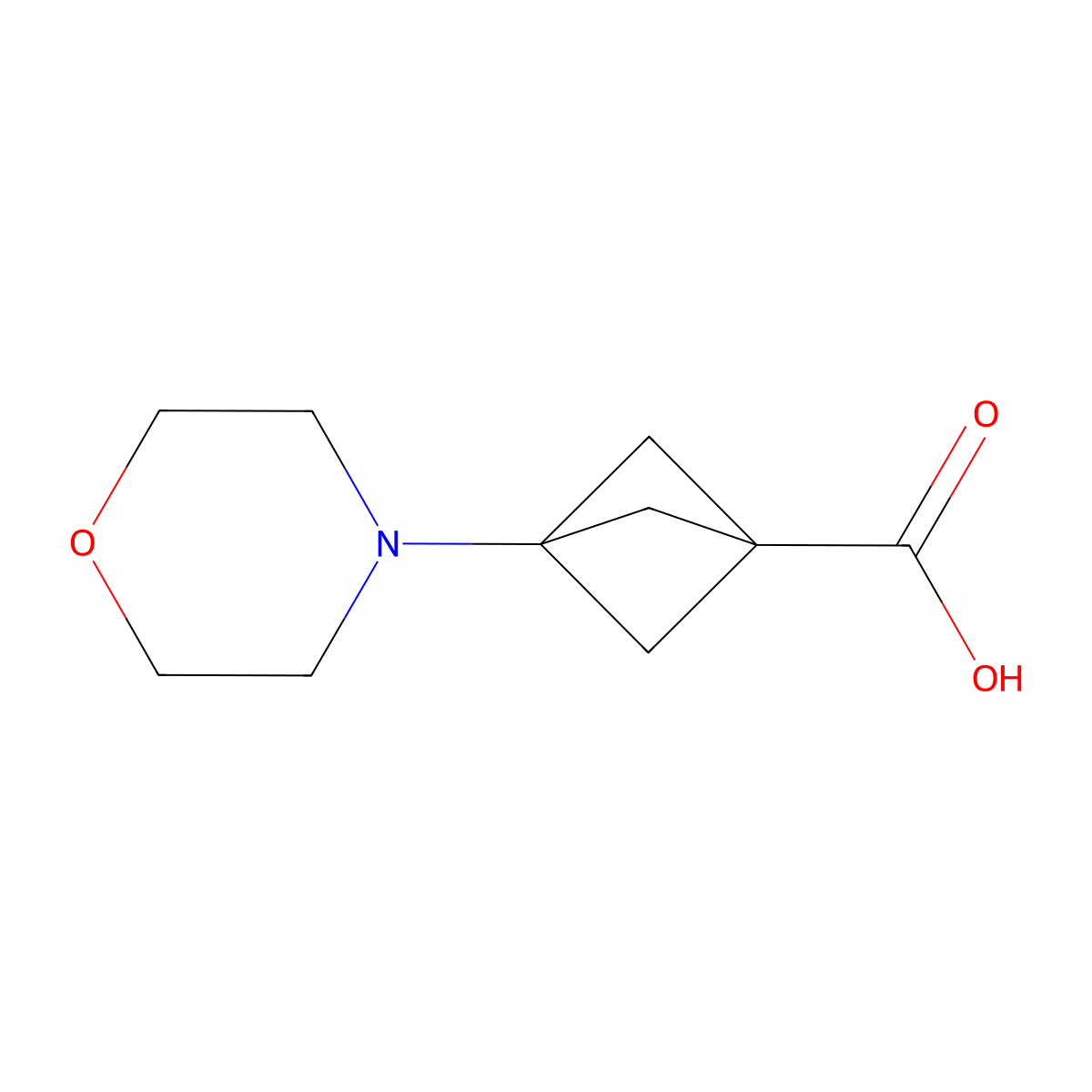 3-Morpholinobicyclo[1.1.1]pentane-1-carboxylic acid molecular structure, CAS 2229959-74-2