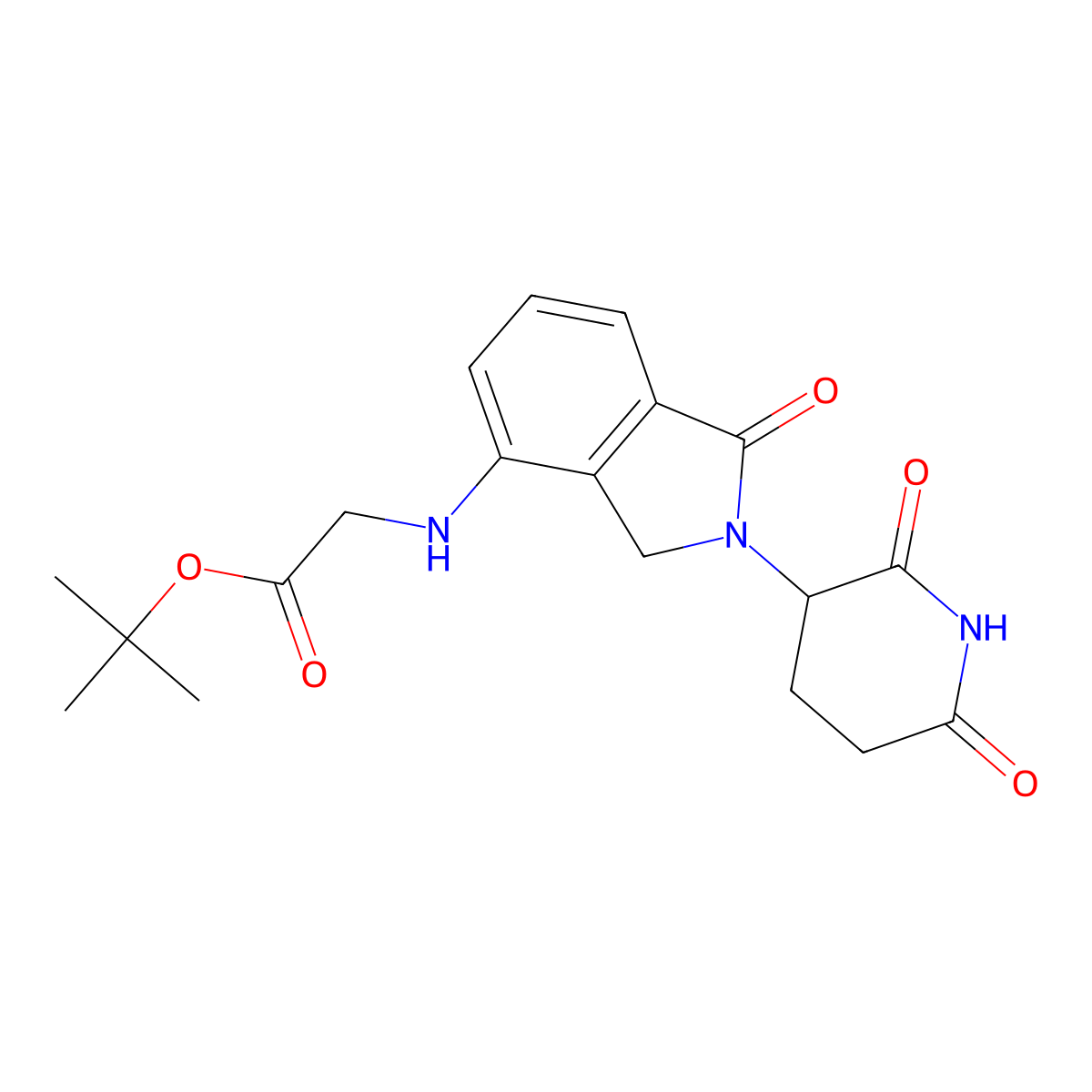 Tert-butyl 2-((2-(2,6-dioxopiperidin-3-yl)-1-oxoisoindolin-4-yl)amino)acetate molecular structure, CAS 2229976-11-6