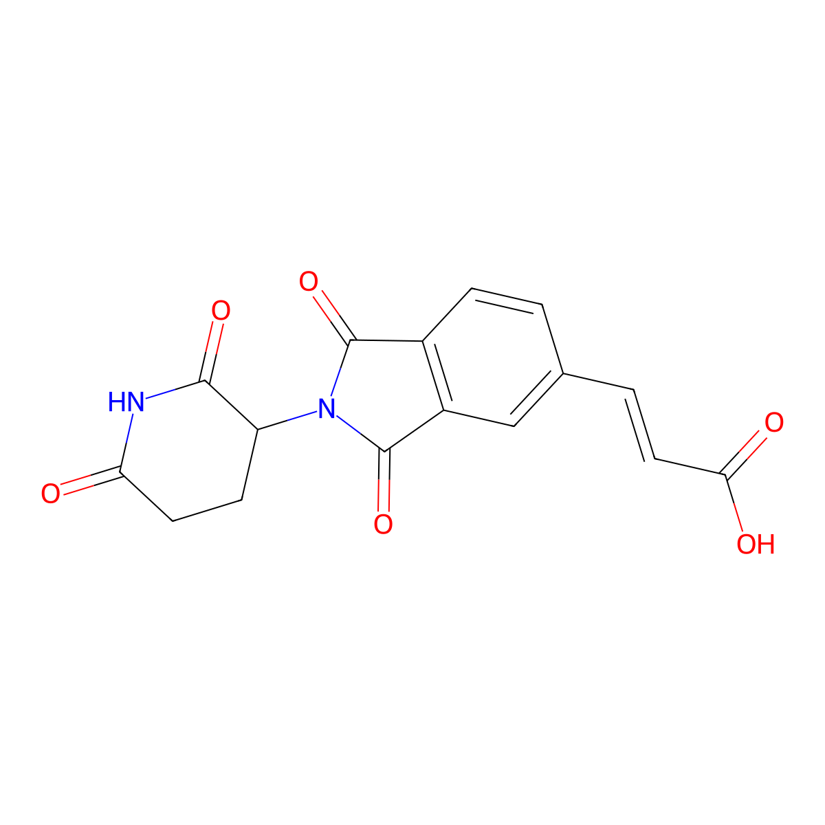 (2E)-3-(2-(2,6-dioxopiperidin-3-yl)-1,3-dioxo-2,3-dihydro-1H-isoindol-5-yl)prop-2-enoic acid molecular structure, CAS 2229976-12-7