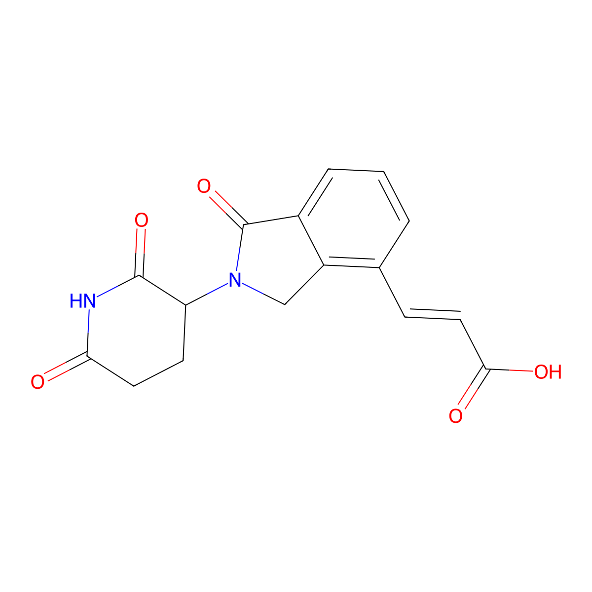 (2E)-3-[2-(2,6-dioxopiperidin-3-yl)-1-oxo-2,3-dihydro-1H-isoindol-4-yl]prop-2-enoic acid molecular structure, CAS 2229976-17-2