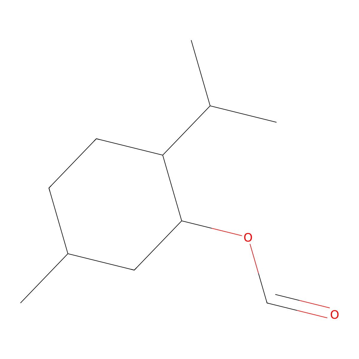 Menthyl formate molecular structure, CAS 2230-90-2