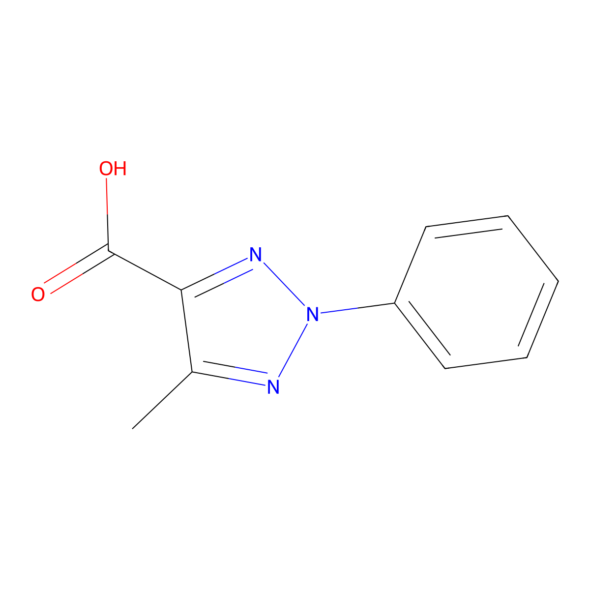 5-methyl-2-phenyl-2H-1,2,3-triazole-4-carboxylic acid molecular structure, CAS 22300-56-7