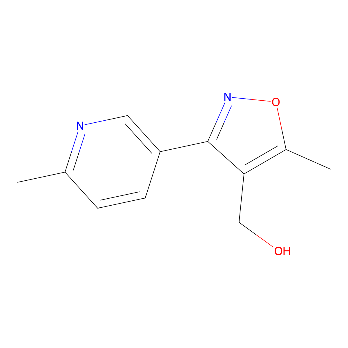 (5-Methyl-3-(6-methylpyridin-3-yl)isoxazol-4-yl)methanol molecular structure, CAS 2230011-68-2