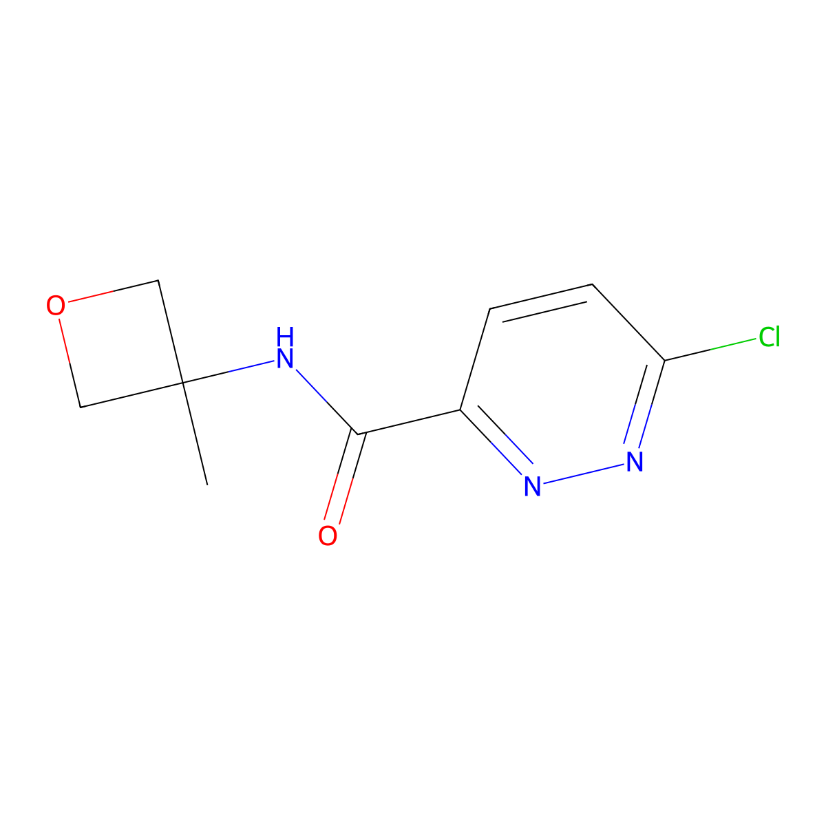 6-Chloro-N-(3-methyl-3-oxetanyl)-3-pyridazinecarboxamide molecular structure, CAS 2230013-08-6