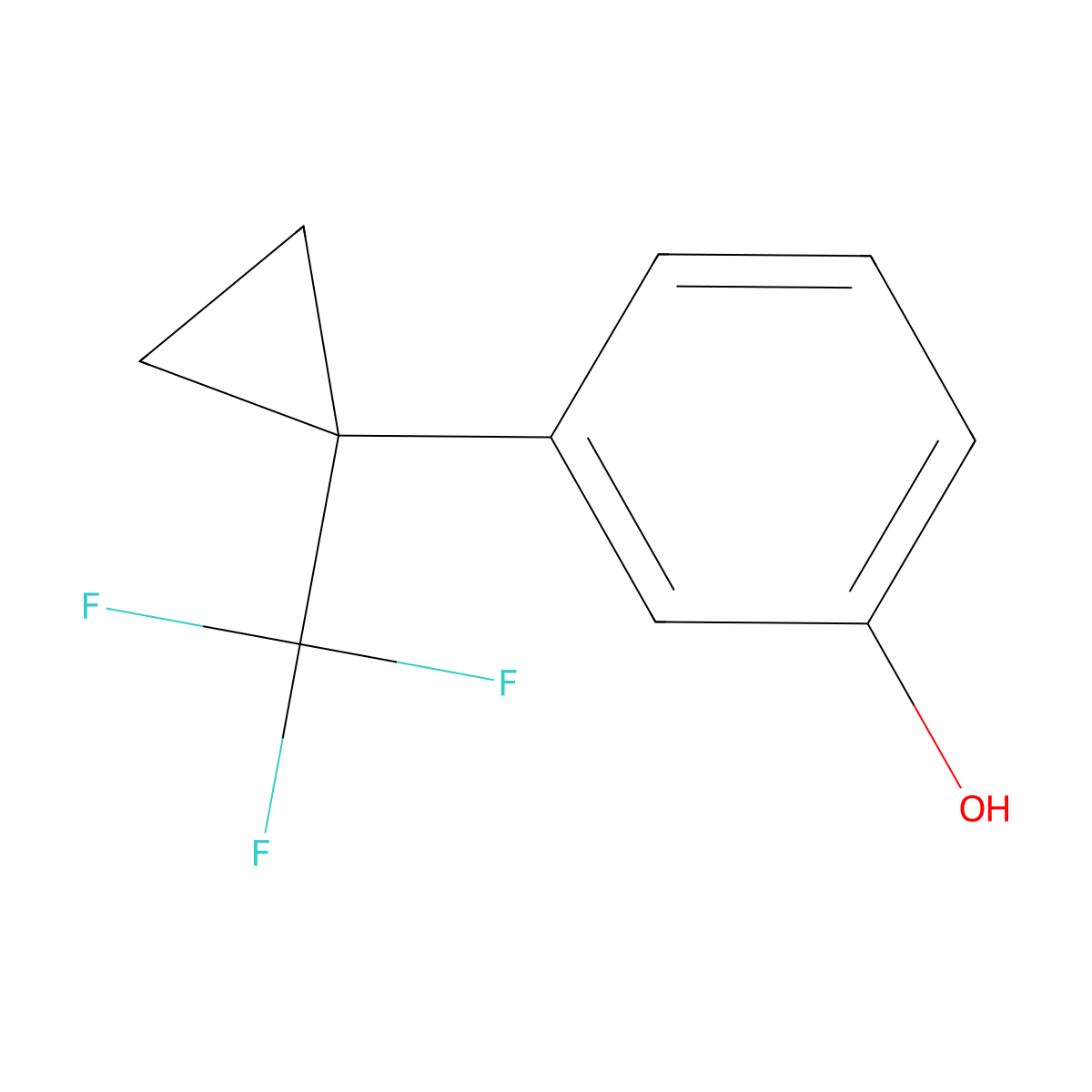 3-(1-(Trifluoromethyl)cyclopropyl)phenol molecular structure, CAS 2230030-89-2
