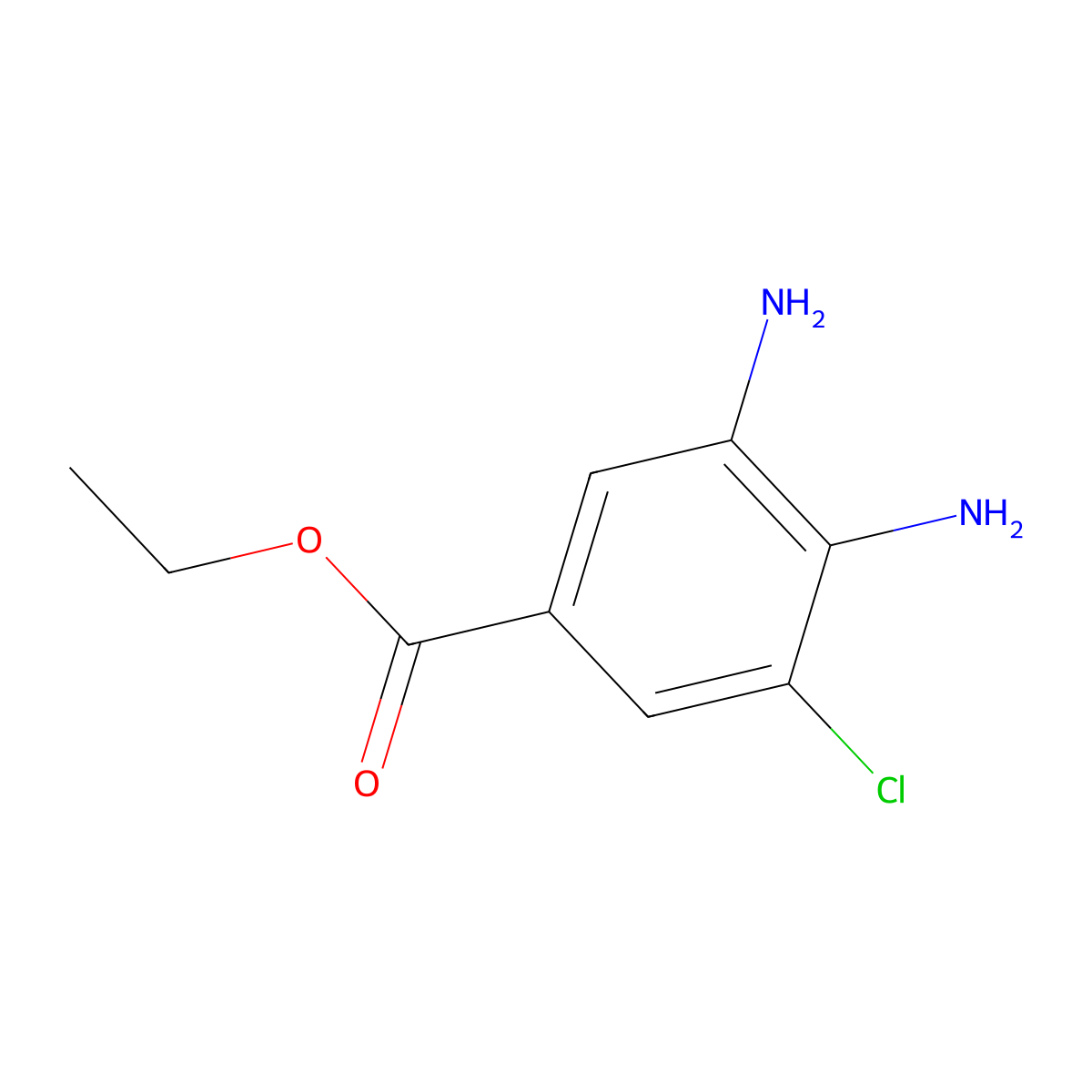 Ethyl 3,4-diamino-5-chlorobenzoate molecular structure, CAS 2230046-36-1