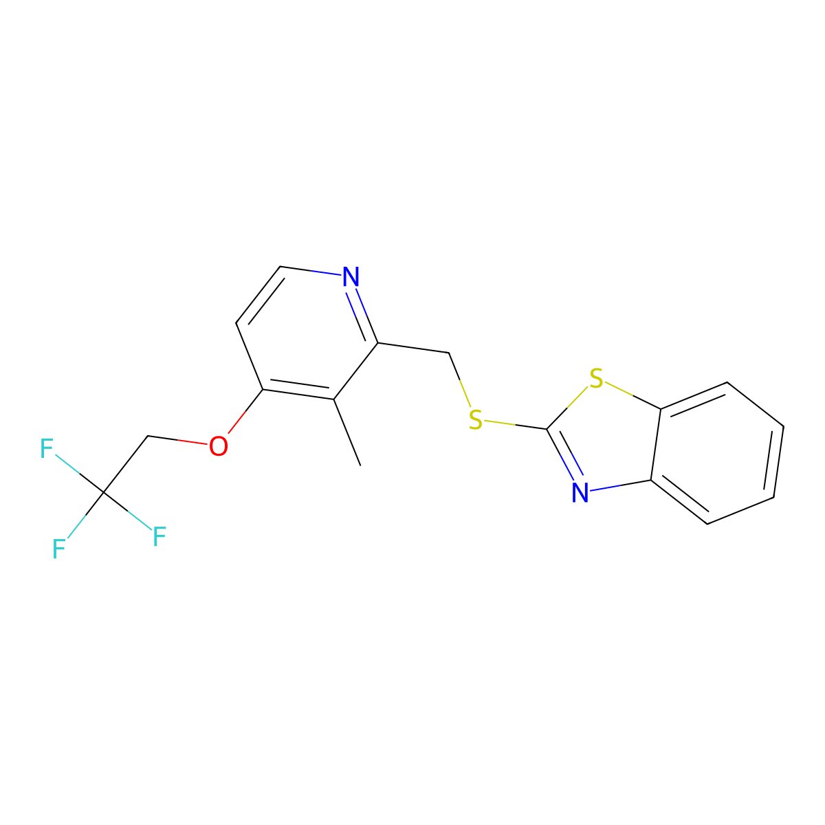 2-(((3-Methyl-4-(2,2,2-trifluoroethoxy)pyridin-2-yl)methyl)thio)benzo[d]thiazole molecular structure, CAS 2230077-27-5