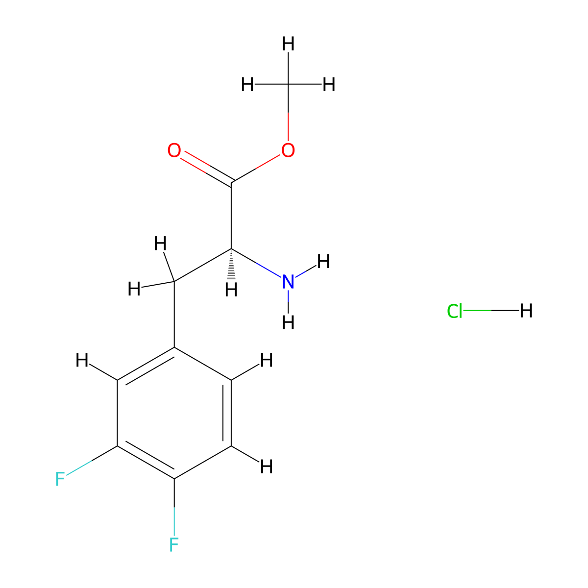 Methyl (S)-2-amino-3-(3,4-difluorophenyl)propanoate hydrochloride molecular structure, CAS 2230086-42-5