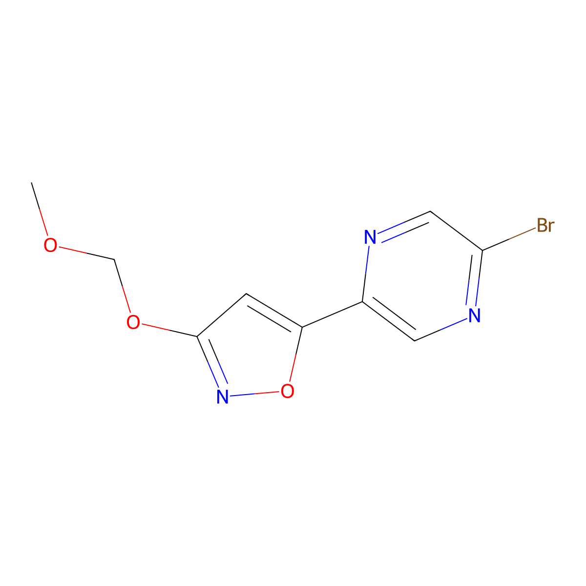 5-(5-Bromopyrazin-2-yl)-3-(methoxymethoxy)isoxazole molecular structure, CAS 2230106-86-0