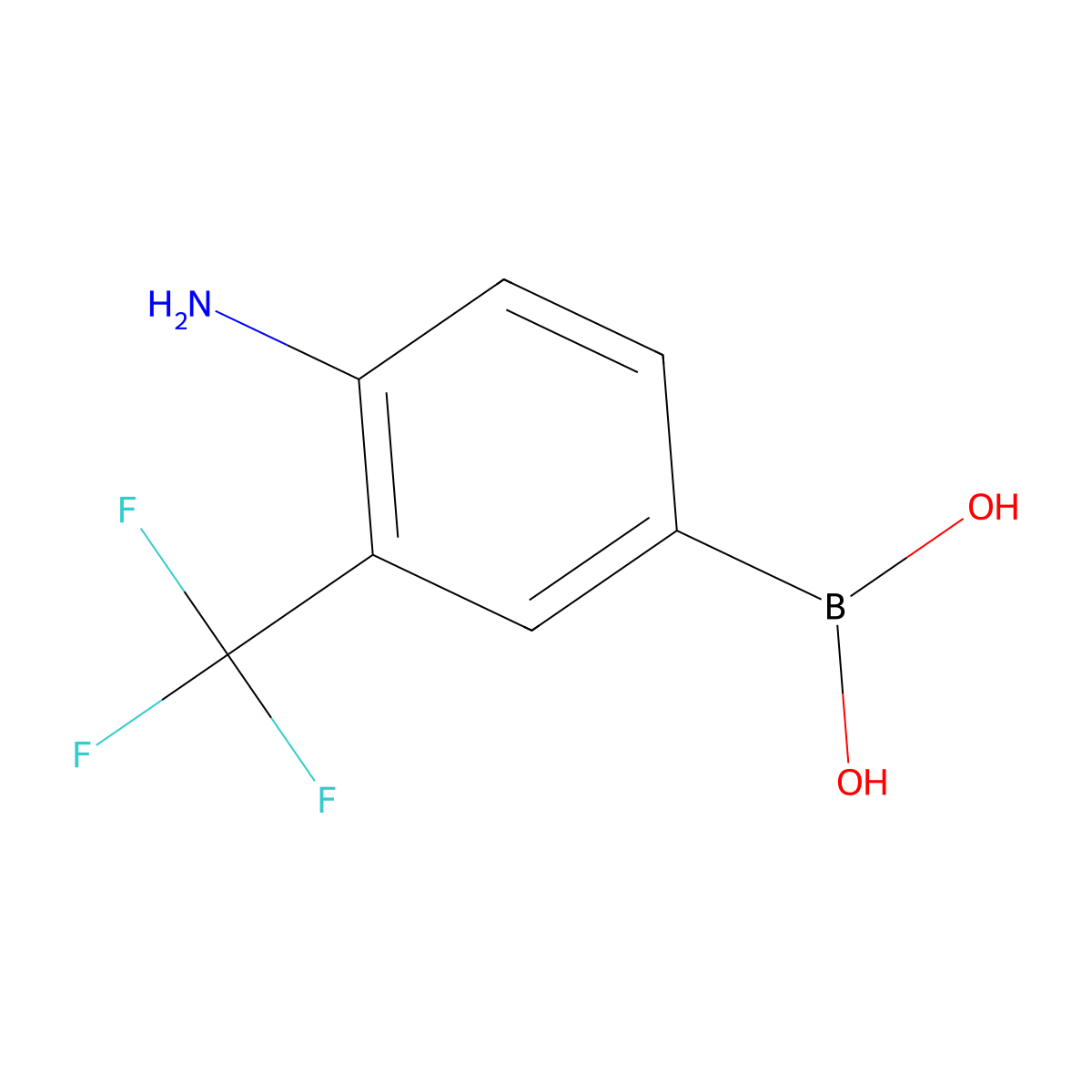 [4-Amino-3-(trifluoromethyl)phenyl]boronic acid molecular structure, CAS 2230119-33-0