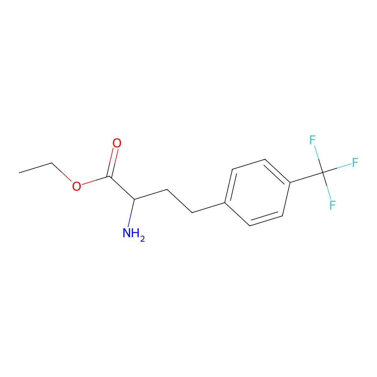 Ethyl 2-amino-4-[4-(trifluoromethyl)phenyl]butanoate molecular structure, CAS 2230126-07-3