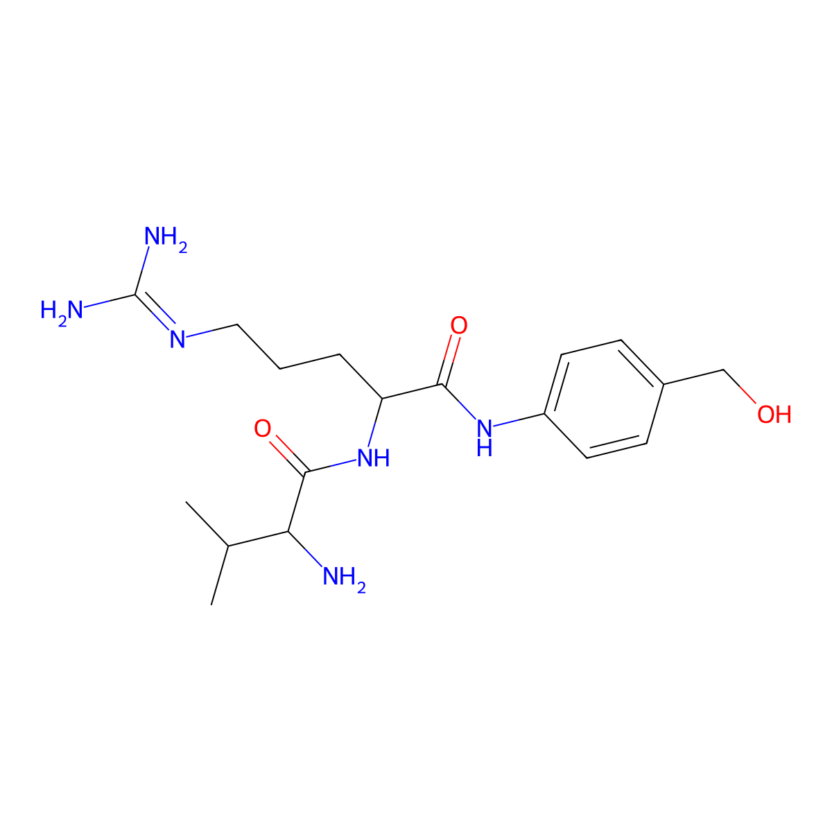 (S)-2-((S)-2-amino-3-methylbutanamido)-5-guanidino-N-(4-(hydroxymethyl)phenyl)pentanamide molecular structure, CAS 2230166-65-9