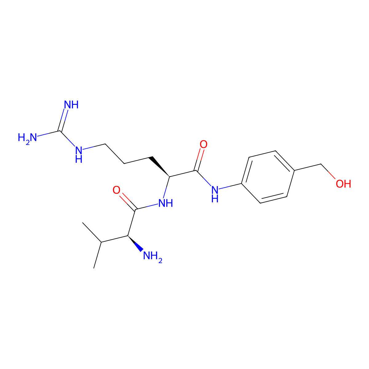 (S)-2-((S)-2-amino-3-methylbutanamido)-5-guanidino-N-(4-(hydroxymethyl)phenyl)pentanamide molecular structure, CAS 2230166-65-9