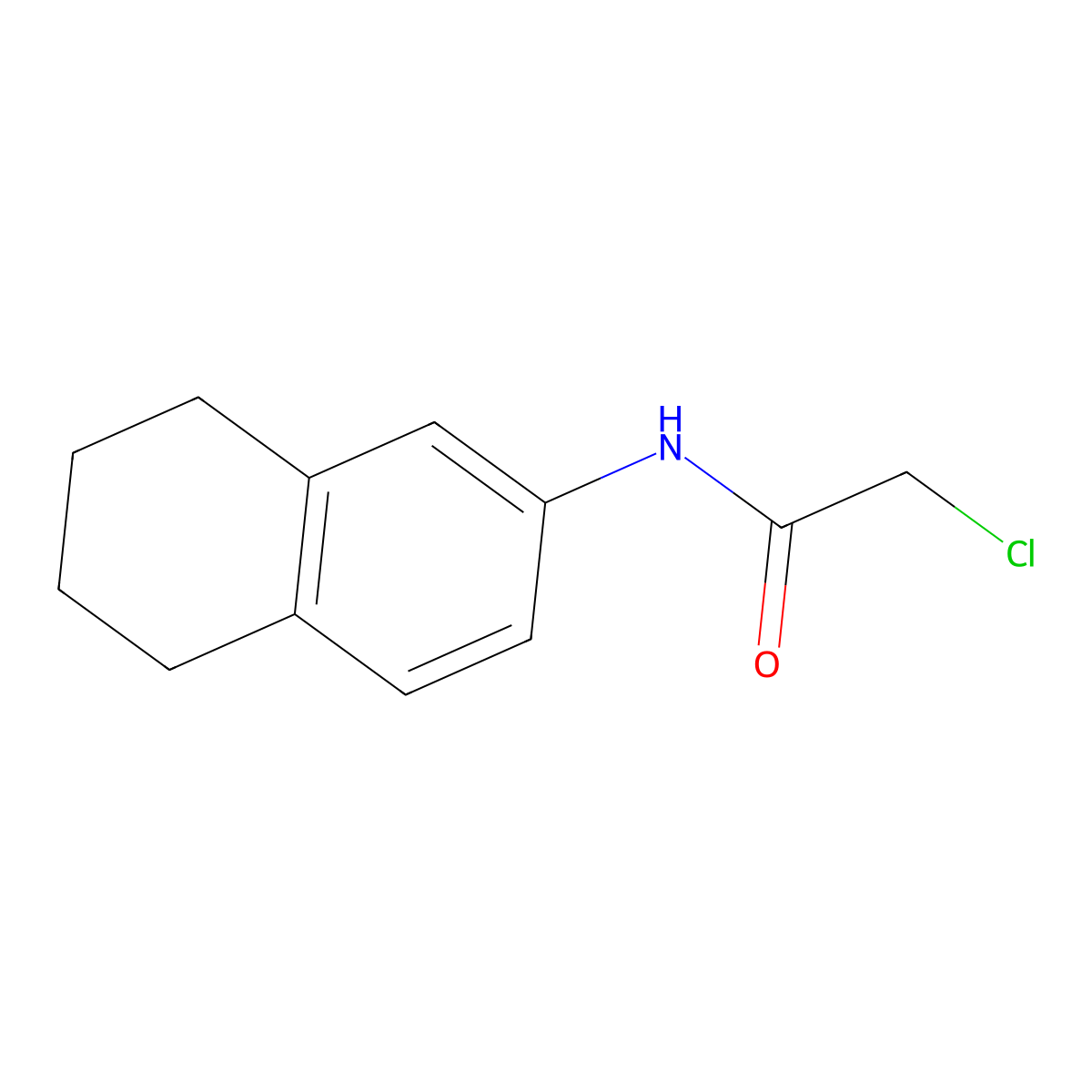 2-chloro-N-(5,6,7,8-tetrahydronaphthalen-2-yl)acetamide molecular structure, CAS 22302-75-6
