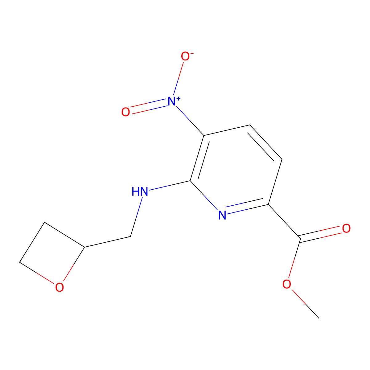 methyl (S)-5-nitro-6-((oxetan-2-ylmethyl)amino)picolinate molecular structure, CAS 2230200-77-6